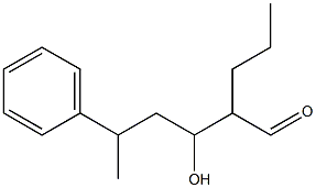 β-Hydroxy-δ-methyl-α-propylbenzenepentanal Struktur