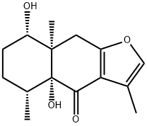 (4aR)-5,6,7,8,8a,9-Hexahydro-4a,8α-dihydroxy-3,5α,8aα-trimethylnaphtho[2,3-b]furan-4(4aH)-one Structure