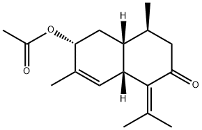 (4S)-6β-Acetoxy-3,4,4aα,5,6,8aα-hexahydro-4α,7-dimethyl-1-(1-methylethylidene)naphthalen-2(1H)-one,62458-51-9,结构式