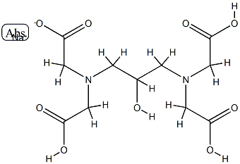 sodium trihydrogen N,N'-(2-hydroxy-1,3-propanediyl)bis[N-(carboxylatemethyl)glycinate] Struktur