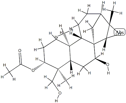 (4S)-3α-Acetoxy-15α,16-epoxykaurane-7β,18-diol,62655-12-3,结构式