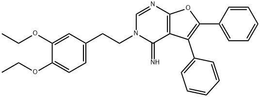 3-[2-(3,4-diethoxyphenyl)ethyl]-5,6-diphenylfuro[2,3-d]pyrimidin-4(3H)-imine,627053-65-0,结构式