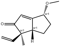 2(1H)-Pentalenone,1-ethenyl-4,5,6,6a-tetrahydro-4-methoxy-1-methyl-,(1R,4R,6aS)-rel-(9CI) Structure