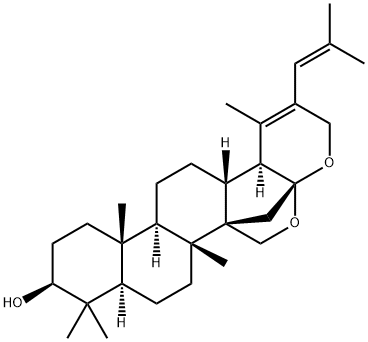 (18α)-17α,27-Epoxy-20-(2-methyl-1-propenyl)-D,28,30-trinor-22-oxaurs-19-en-3β-ol,62870-89-7,结构式