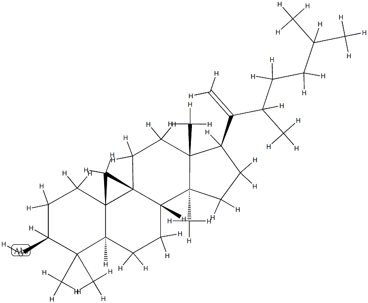 22-Methyl-9β,19-cyclo-5α-lanost-20-en-3β-ol Structure