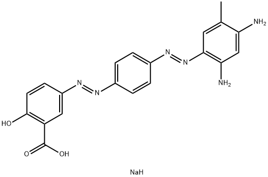 Benzoic acid,5-[2-[4-[2-(2,4-diamino-5-methylphenyl)diazenyl]phenyl]diazenyl]-2-hydroxy-,sodium salt (1:1), 6300-44-3, 结构式