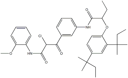 3-[[2-[2,4-Bis(1,1-dimethylpropyl)phenoxy]-1-oxobutyl]amino]-α-chloro-N-(2-methoxyphenyl)-β-oxobenzenepropanamide,63059-44-9,结构式