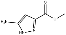 3-アミノ-1H-ピラゾール-5-カルボン酸メチル 化学構造式