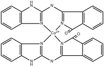 (T-4)-二[3-(1H-苯并咪唑-2-基氨基)-1H-异吲哚-1-酮合]钴 结构式