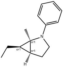 2-Azabicyclo[3.1.0]hexane,6-ethyl-1-methyl-2-phenyl-,(1R,5S,6R)-rel-(9CI),634181-51-4,结构式