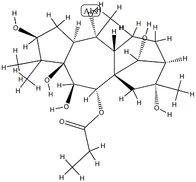 (14R)-Grayanotoxane-3β,5,6β,7α,10,14,16-heptol 7-propionate Structure
