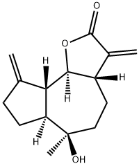 (3aS)-3aβ,4,5,6,6aα,7,8,9,9aβ,9bα-Decahydro-6β-hydroxy-6-methyl-3,9-bis(methylene)azuleno[4,5-b]furan-2(3H)-one 结构式