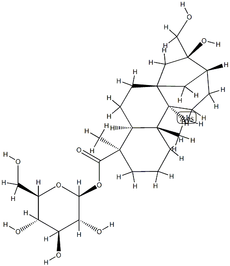 9,16,17-Trihydroxykauran-18-oic acid β-D-glucopyranosyl ester,63558-43-0,结构式