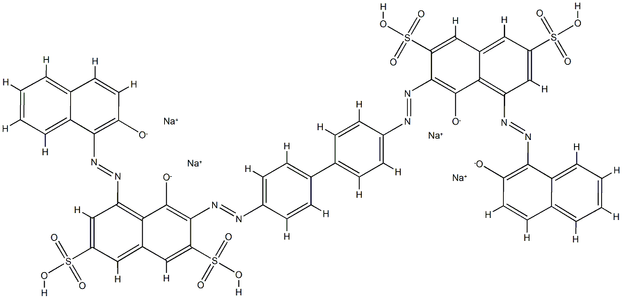 3,3'-[[1,1'-Biphenyl]-4,4'-diylbis(azo)]bis[4-hydroxy-5-[(2-hydroxy-1-naphthalenyl)azo]naphthalene-2,7-disulfonic acid disodium] salt 结构式