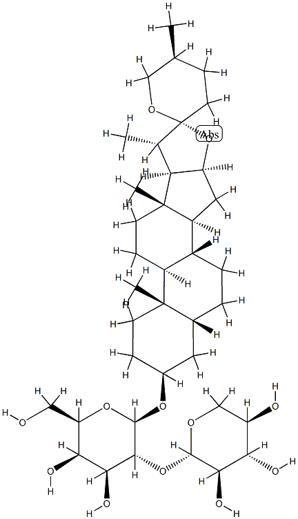 [(25S)-5β-Spirostan-3β-yl]2-O-(β-D-xylopyranosyl)-β-D-galactopyranoside Struktur
