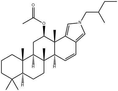 4,4,8-Trimethyl-1'-(2-methylbutyl)-1'H-D-homo-5α-androstano[17,17a-c]pyrrol-15-en-12β-ol acetate,63693-18-5,结构式