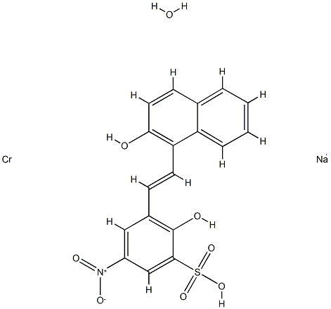 sodium hydroxy[2-hydroxy-3-[(2-hydroxy-1-naphthyl)azo]-5-nitrobenzenesulphonato(3-)]chromate(1-)  化学構造式