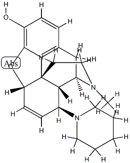 6,7-Didehydro-4,5α-epoxy-17-methyl-8β-piperidinomorphinan-3-ol Structure