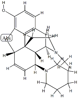 6,7-Didehydro-4,5α-epoxy-17-methyl-8β-piperidinomorphinan-3-ol,63783-55-1,结构式