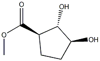 Cyclopentanecarboxylic acid, 2,3-dihydroxy-, methyl ester, (1-alpha-,2-ba-,3-alpha-)- (9CI) 化学構造式