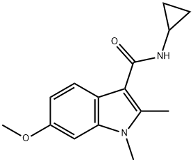 1H-Indole-3-carboxamide,N-cyclopropyl-6-methoxy-1,2-dimethyl-(9CI) 化学構造式