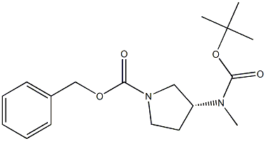 benzyl (3R)-3-[(tert-butoxycarbonyl)(methyl)amino]pyrrolidine-1-carboxylate Structure