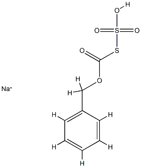 Thiosulfuric acid,anhydride with phenylmethyl carbonothioate, sodium salt (1:1) Struktur
