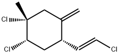 (1R)-1β,2β-Dichloro-4β-[(E)-2-chlorovinyl]-1-methyl-5-methylenecyclohexane,63866-51-3,结构式