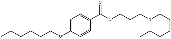 3-(2-メチルピペリジノ)プロピル=p-ヘキシルオキシベンゾアート 化学構造式