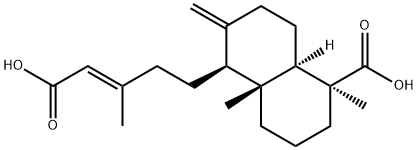 (1S,4aβ,5β,8aα)-5-[(E)-4-カルボキシ-3-メチル-3-ブテニル]デカヒドロ-1,4a-ジメチル-6-メチレン-1-ナフタレンカルボン酸 化学構造式