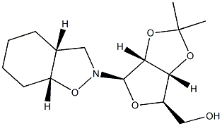 (3aR,3aα,7aα)-Octahydro-2-(2-O,3-O-isopropylidene-β-D-ribofuranosyl)-1,2-benzisoxazole,64018-62-8,结构式