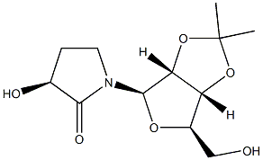 (3S)-3-Hydroxy-1-(2-O,3-O-isopropylidene-β-D-ribofuranosyl)pyrrolidin-2-one,64018-70-8,结构式