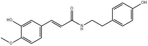 (E)-3-(3-羟基-4-甲氧基苯基)-N-(4-羟基苯乙基)丙烯酰胺, 640235-90-1, 结构式