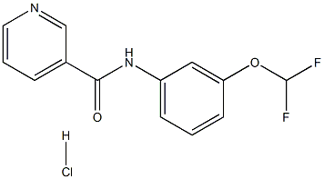 3-Pyridinecarboxamide,N-[3-(difluoromethoxy)phenyl]-, hydrochloride (1:1),64038-00-2,结构式