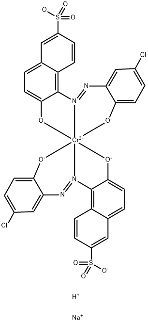 disodium hydrogen bis[5-[(5-chloro-2-hydroxyphenyl)azo]-6-hydroxynaphthalene-2-sulphonato(3-)]chromate(3-) Struktur