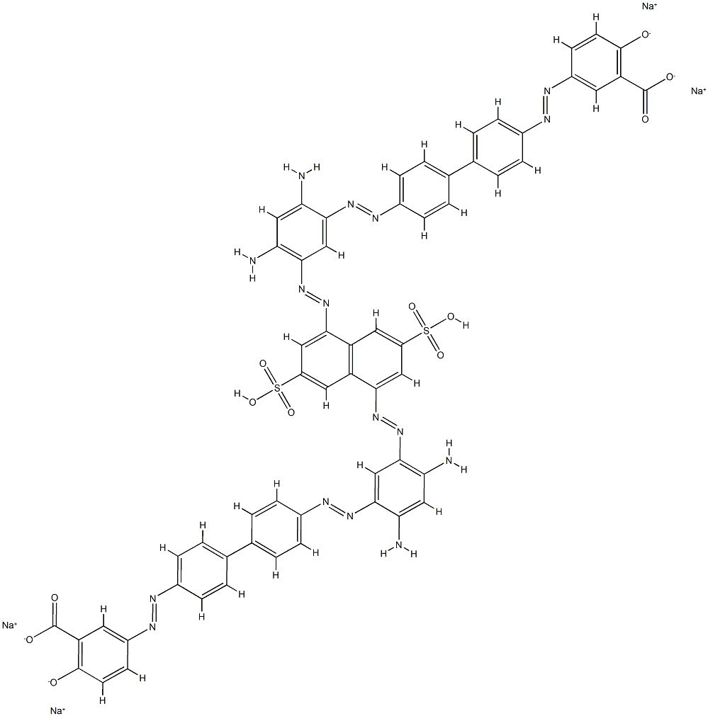 6409-89-8 5,5'-[[3,7-Bis(sodiosulfo)naphthalene-1,5-diyl]bis[azo(4,6-diamino-3,1-phenylene)azo[1,1'-biphenyl]-4',4-diylazo]]bis[2-hydroxybenzoic acid sodium] salt