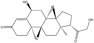 3,20-エポキシ-6β,21-ジヒドロキシプレグナ-4-エン 化学構造式