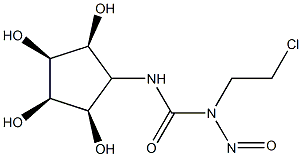 1-(2-Chloroethyl)-1-nitroso-3-(2β,3β,4β,5β-tetrahydroxycyclopentan-1α-yl)urea Struktur