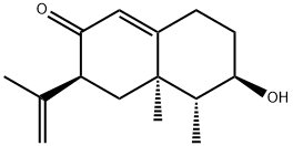 (3R)-4α,4aα-ジメチル-3β-ヒドロキシ-1,2,3,4,4a,5,6,7-オクタヒドロ-6β-(2-プロペニル)ナフタレン-7-オン 化学構造式