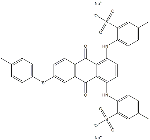 2,2'-[[9,10-Dihydro-9,10-dioxo-6-[(4-methylphenyl)thio]anthracene-1,4-diyl]diimino]bis[5-methylbenzenesulfonic acid sodium] salt,6425-06-5,结构式