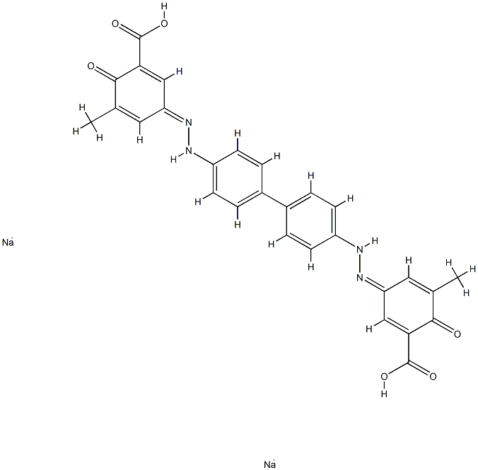 5,5'-[1,1'-ビフェニル-4,4'-ジイルビス(アゾ)]ビス(2-ヒドロキシ-3-メチル安息香酸)ジナトリウム 化学構造式