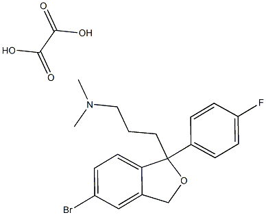 5-Bromo-1-(4-fluorophenyl)-1,3-dihydro-N,N-dimethyl-1-isobenzofuranpropanamine ethanedioate (1:1) 化学構造式