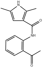 1H-Pyrrole-3-carboxamide,N-(2-acetylphenyl)-2,5-dimethyl-(9CI) 化学構造式
