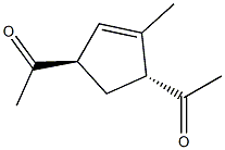 Ethanone, 1,1-[(1R,3R)-4-methyl-4-cyclopentene-1,3-diyl]bis-, rel- (9CI) 化学構造式