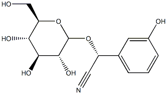 (S)-α-(β-D-Glucopyranosyloxy)-3-hydroxybenzeneacetonitrile,645-02-3,结构式