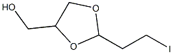 2-(ヨードエチル)-1,3-ジオキソラン-4-メタノール 化学構造式