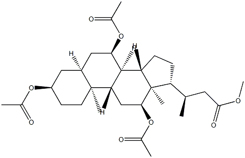 3α,7α,12α-Tris(acetyloxy)-24-nor-5β-cholan-23-oic acid methyl ester,64595-20-6,结构式