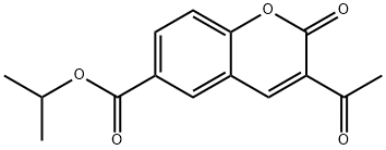 3-アセチル-2-オキソ-α-クロメン-6-カルボン酸イソプロピル 化学構造式