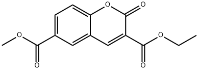 2-オキソ-α-クロメン-3,6-ジカルボン酸3-エチル6-メチル 化学構造式