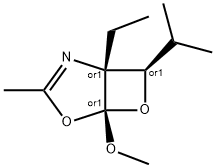 4,6-Dioxa-2-azabicyclo[3.2.0]hept-2-ene,1-ethyl-5-methoxy-3-methyl-7-(1-methylethyl)-,(1R,5S,7R)-rel-(9CI) 结构式